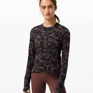 Lululemon Close to Crossing Long Sleeve Top 4 Rulu Heritage Camo Jacquard Black
